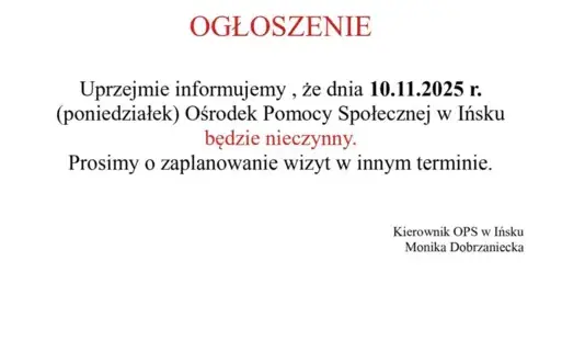 Zdjęcie do OGŁOSZENIE 